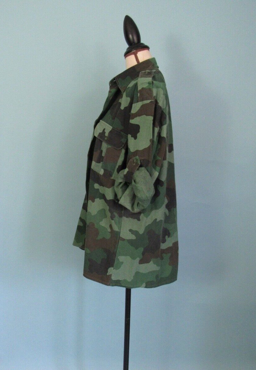 Size: S/M MIKE.IT Camo Jacket VINTAGE Boyfriend Fit Long Sleeve Pockets Women
