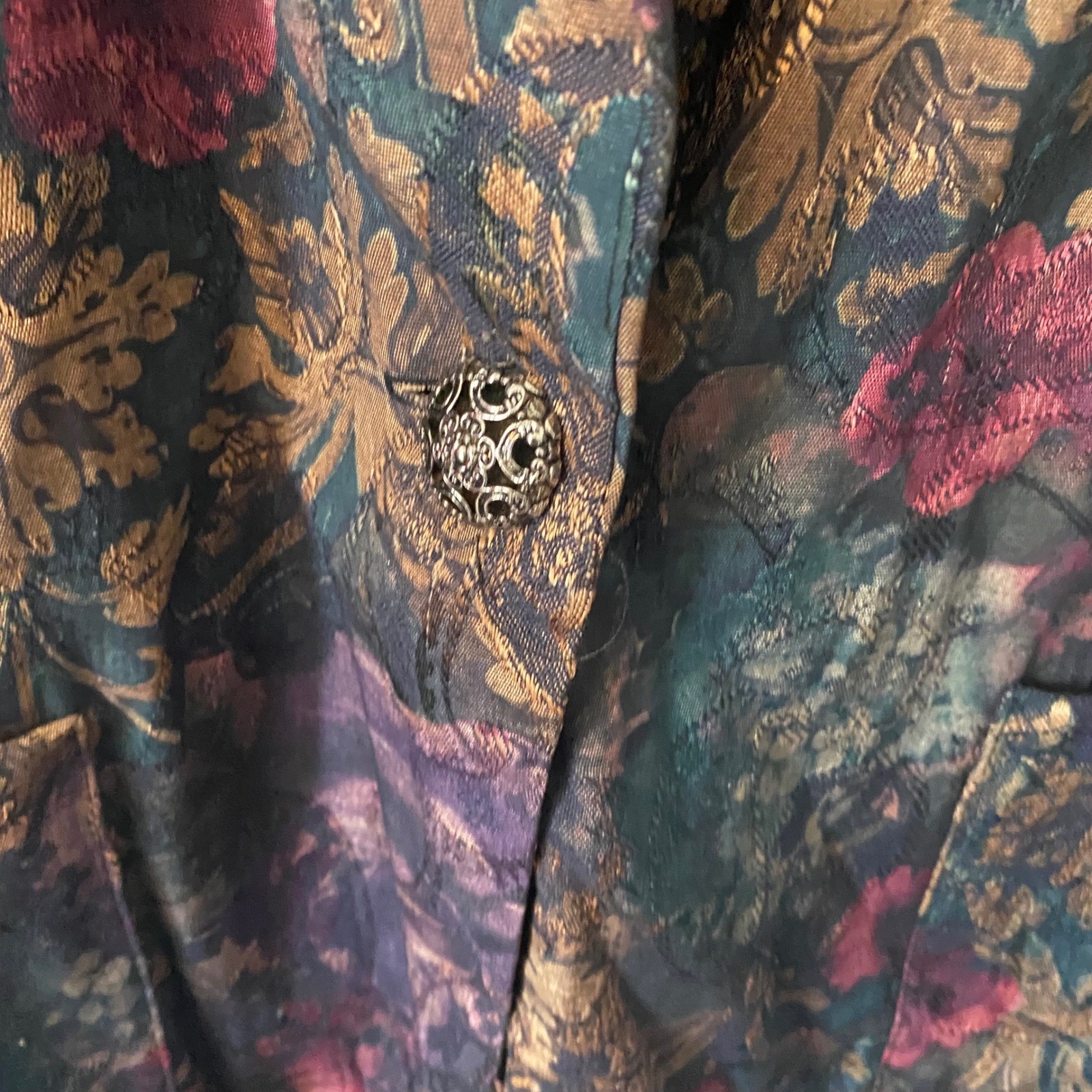 Samantha David Women Sz Med Vintage Floral Brocade Blazer Grandmacore Victorian