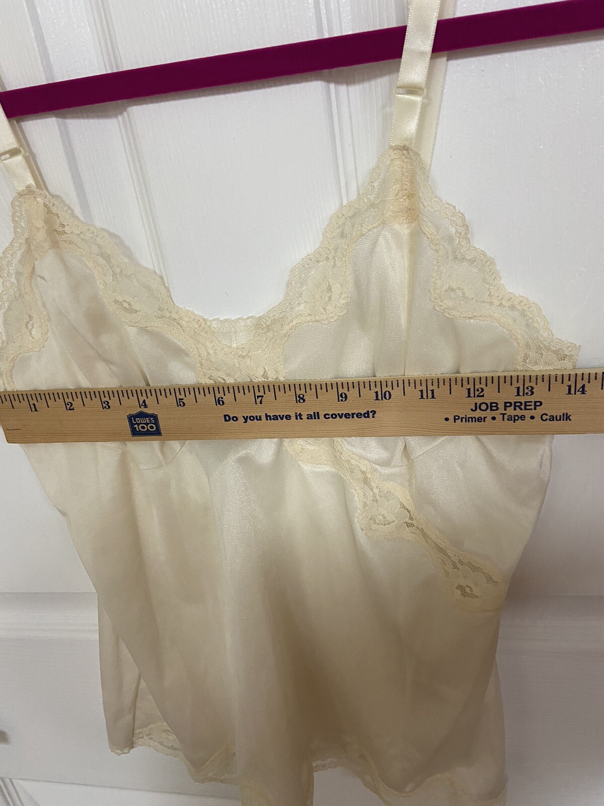 Movie Star Lace Trim Nylon Camisole Vintage Cami Size M Made In USA