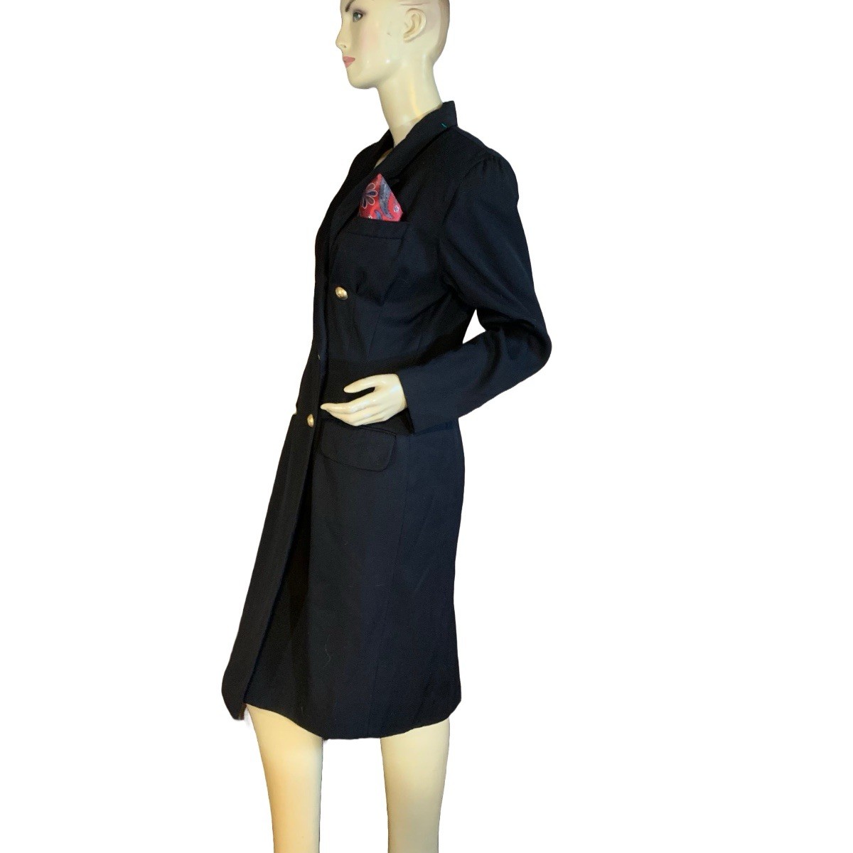 VINTAGE 1990’S KASPER FOR ASL BLACK JACKET DRESS SIZE 10P