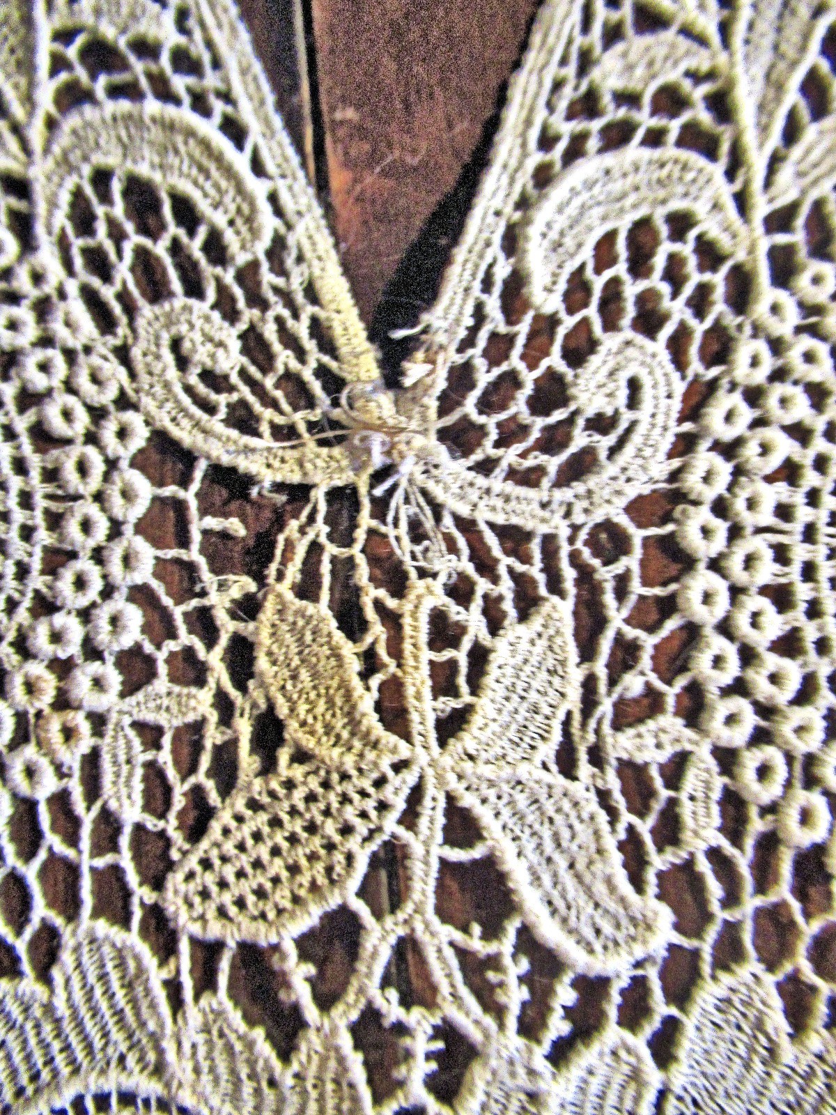 Vtg Dress Insert Applique White Intricate Schiffli Lace Flowers Wedding DIY Sew