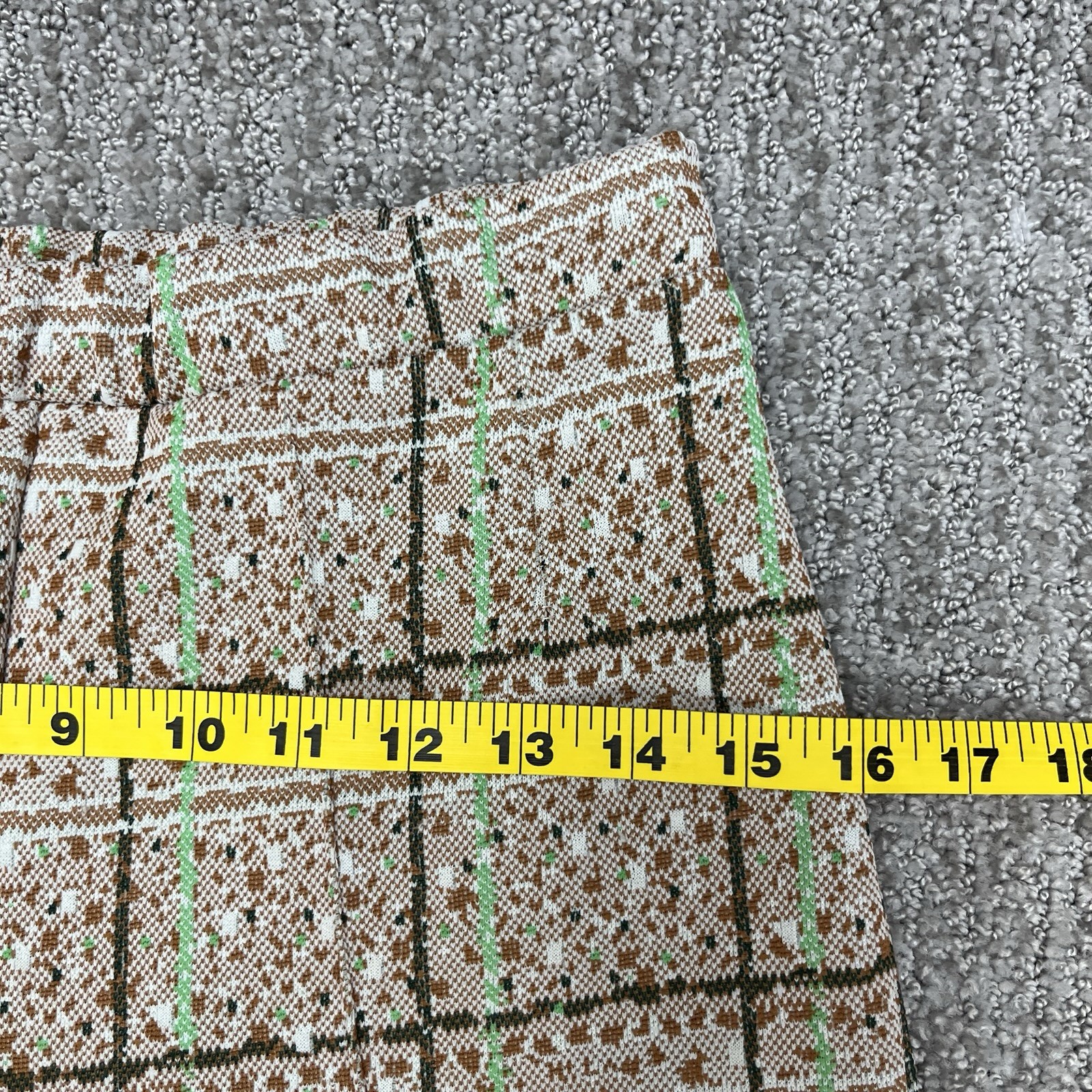 Vintage Kmart Plaid Pants Womens 8 *Mzrs 26×28 Double Knit Polyester Japan 70s