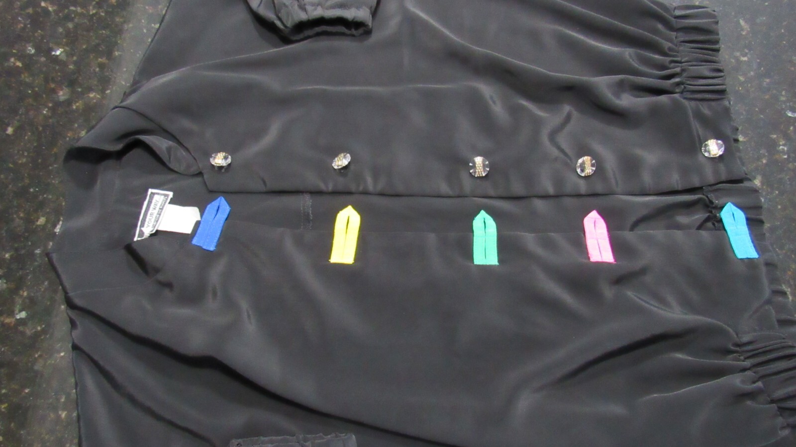 Vintage Your Way Fashions Button-up Black Dress Jacket w/ Color Pop button loops