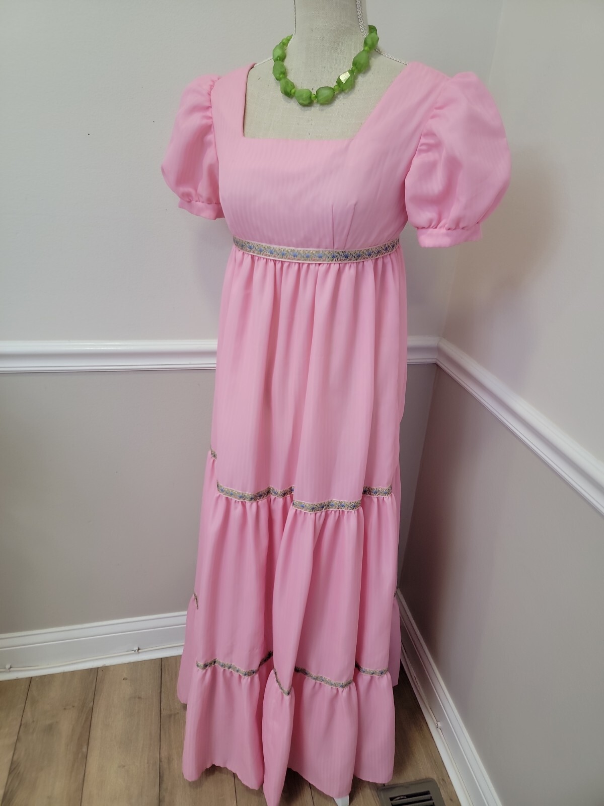 Vintage 70s Unbranded Handmade?Boho Festival Long Maxi Prairie Dress