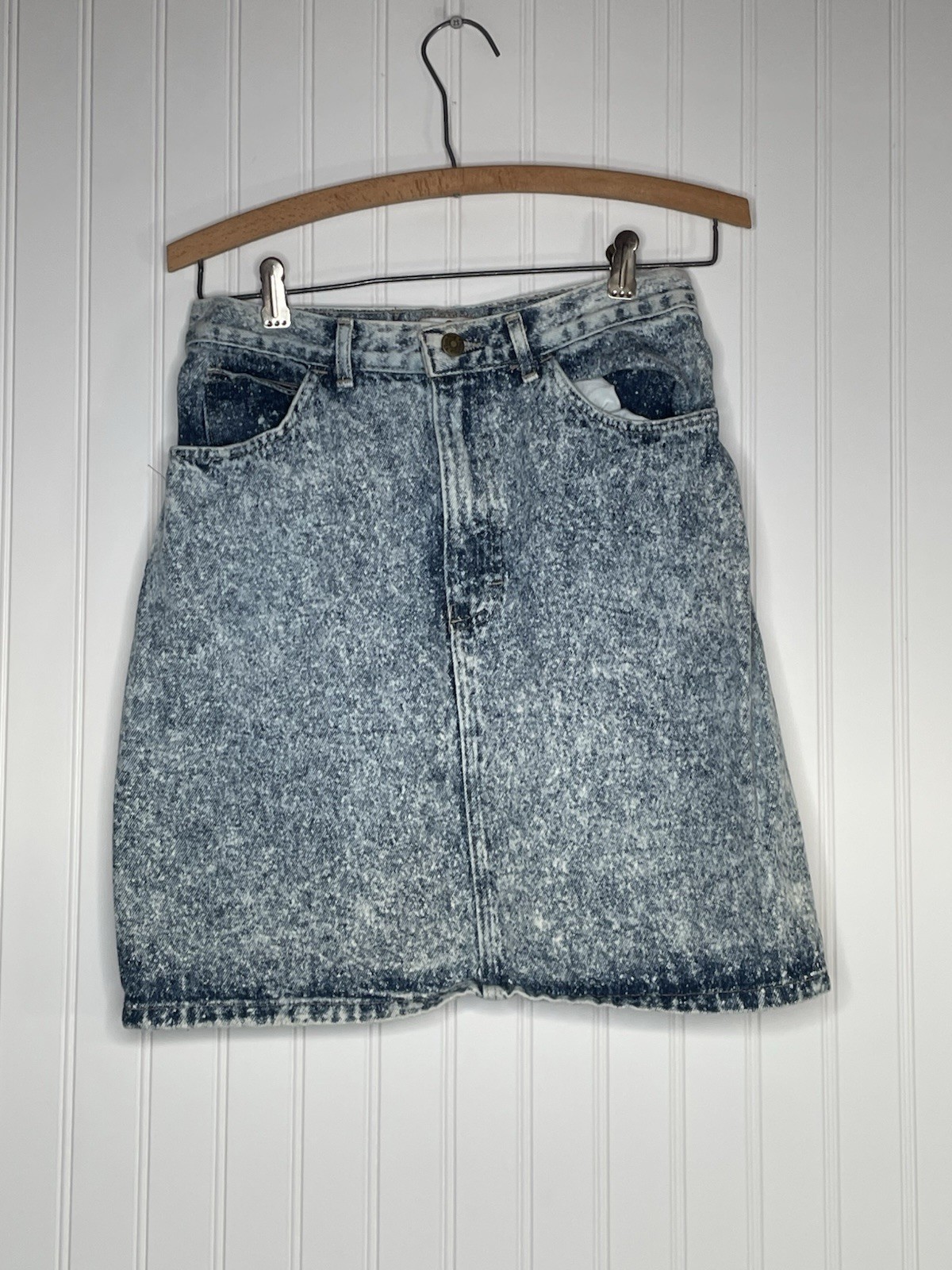 Vintage 1980 Bonjour International Acid Wash Jean Mini Skirt 8