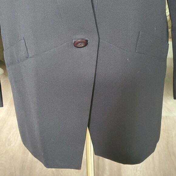 Kasper for ASL Vintage Lined Blue 100% Wool Shoulder Pads Blazer Jacket Size 12