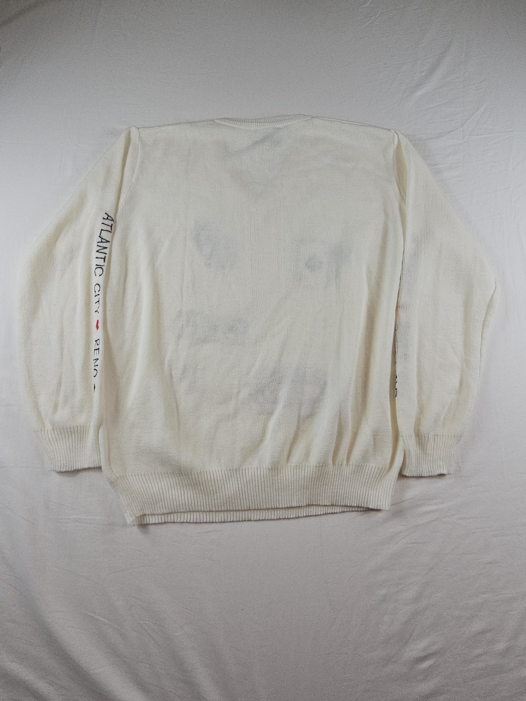 Vintage Cyn Les Shirlee Designs Las Vegas Casino V Neck Sweater Reno Gambling XL