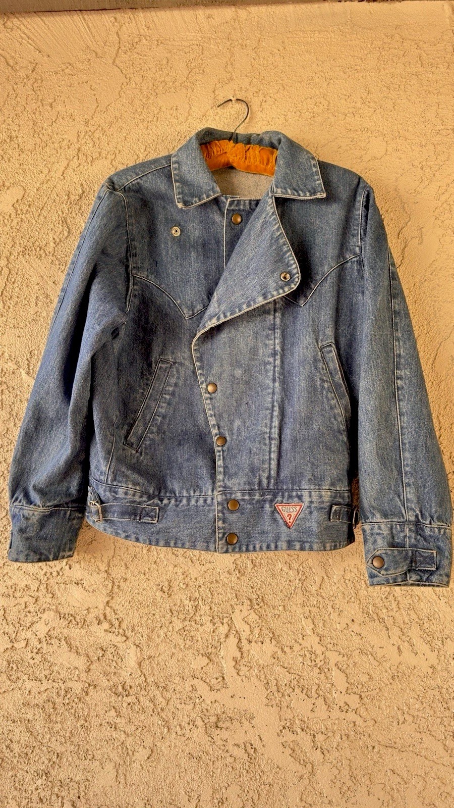 RARE Georges Marciano Guess 80’s 90’s Denim Jacket Blue Size S Vintage NICE