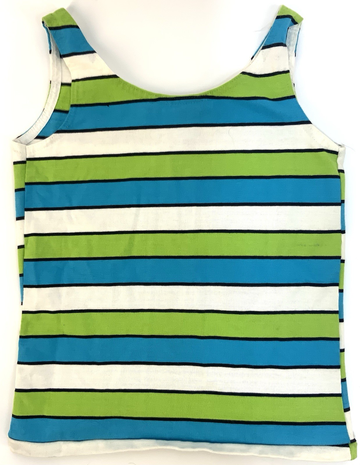 Vintage 1960s Sears Striped Tank Top Beach Hippie Mod Small Jr. Bazaar USA
