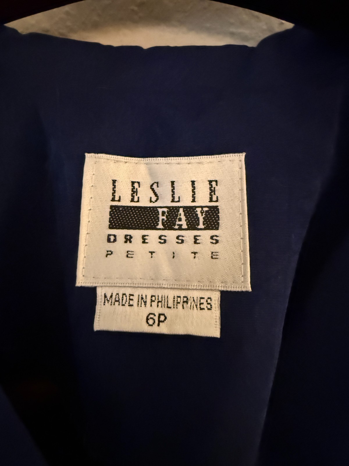 Vintage 90s Leslie Fay Navy Pleated Secretary Shirt Dress Medium Petite