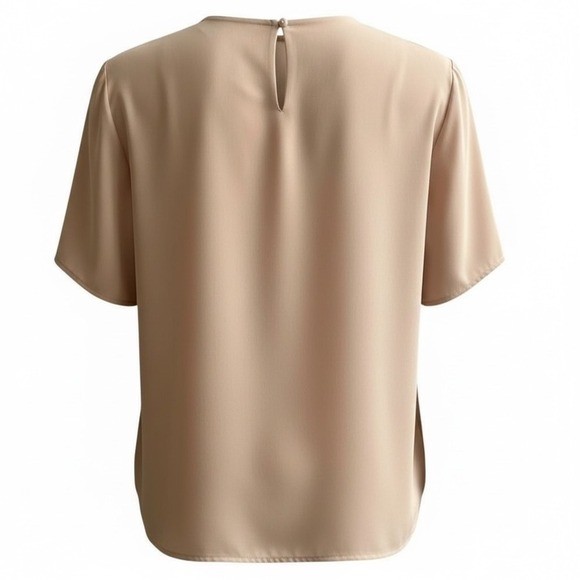 Jack Mulqueen Blouse Blush Beige Vintage Keyhole Back Top Womens Medium