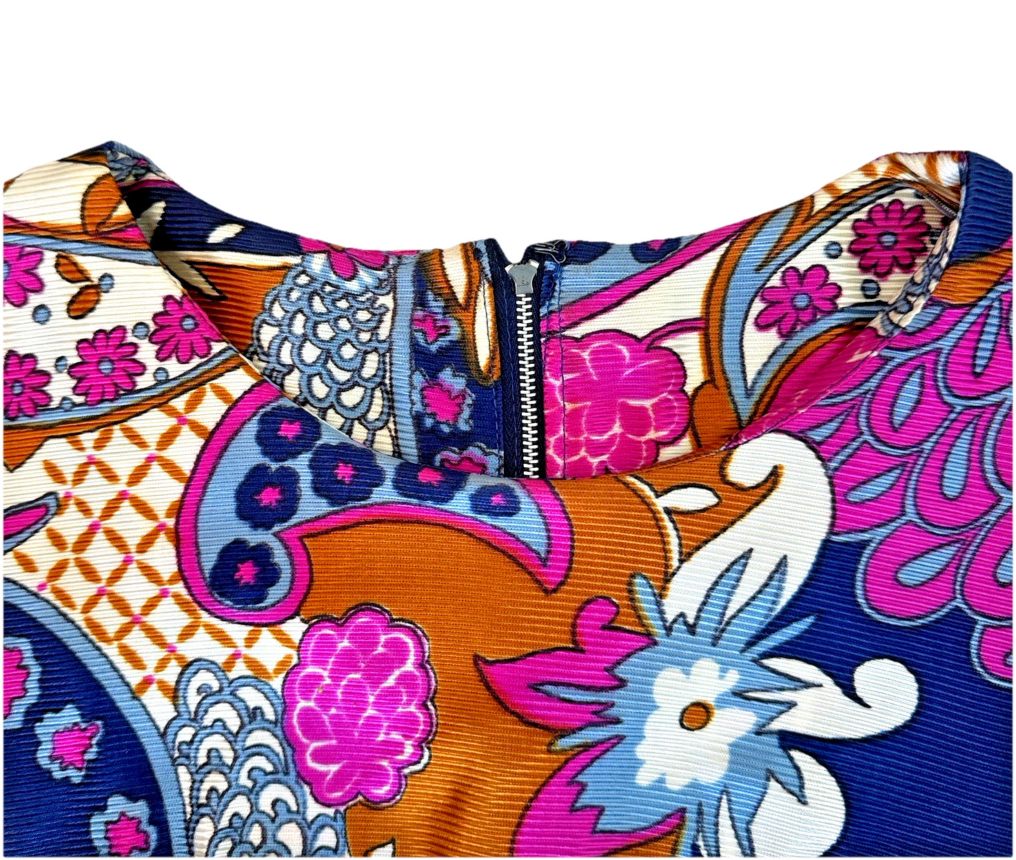 Vintage Wave Print Blouse 1960 Psychedelic Disco Retro Bold Statement Top Women