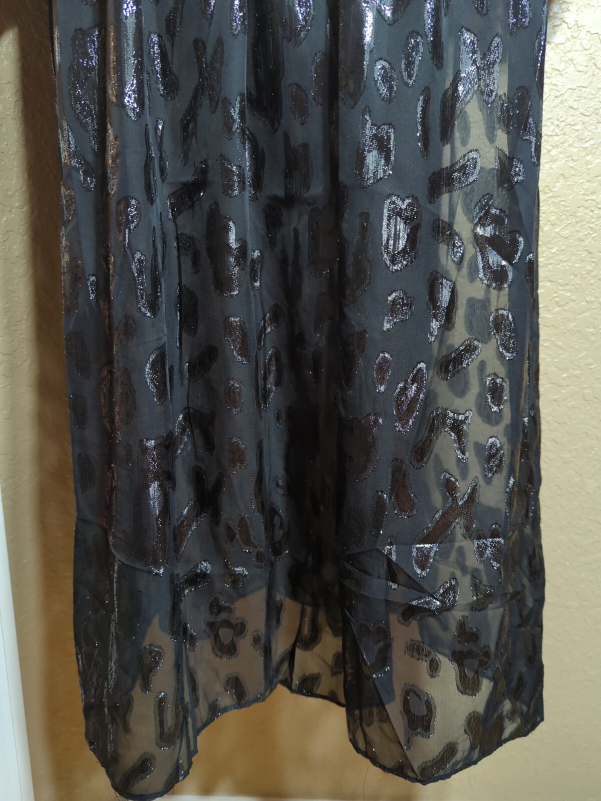 City Chic VTG Size 14 Juniors (Womens XS) Black MAXI Sheer Dress LongSlv Goth