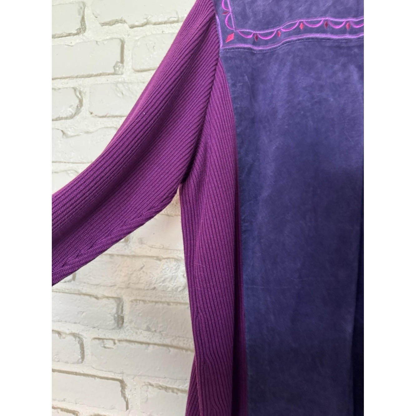 Bob Mackie wearable art suede artsy, vintage zipper front jacket 2X