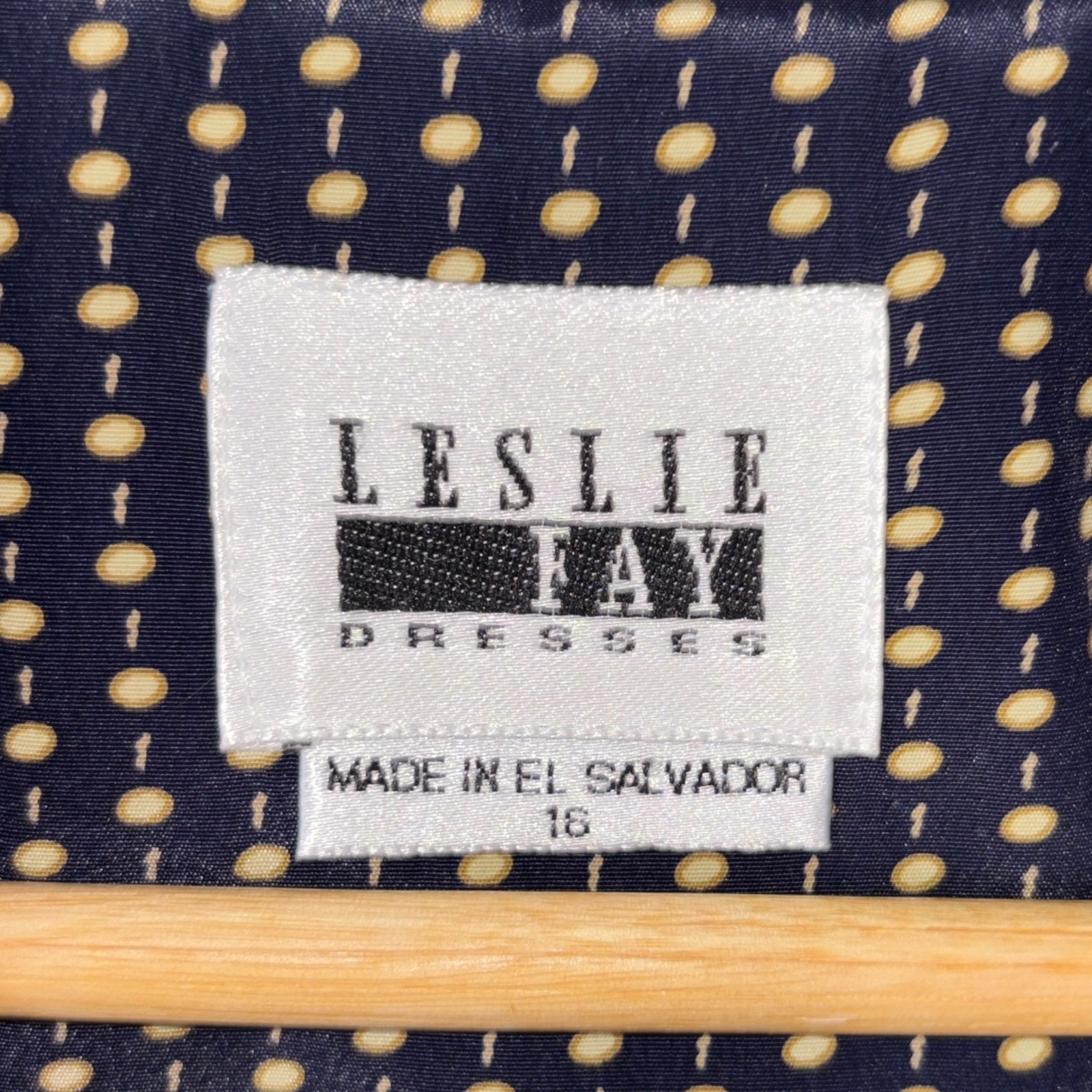Leslie Fay Shirt Dress Womens Vintage Belted Midi Button Front 16 Navy Yellow
