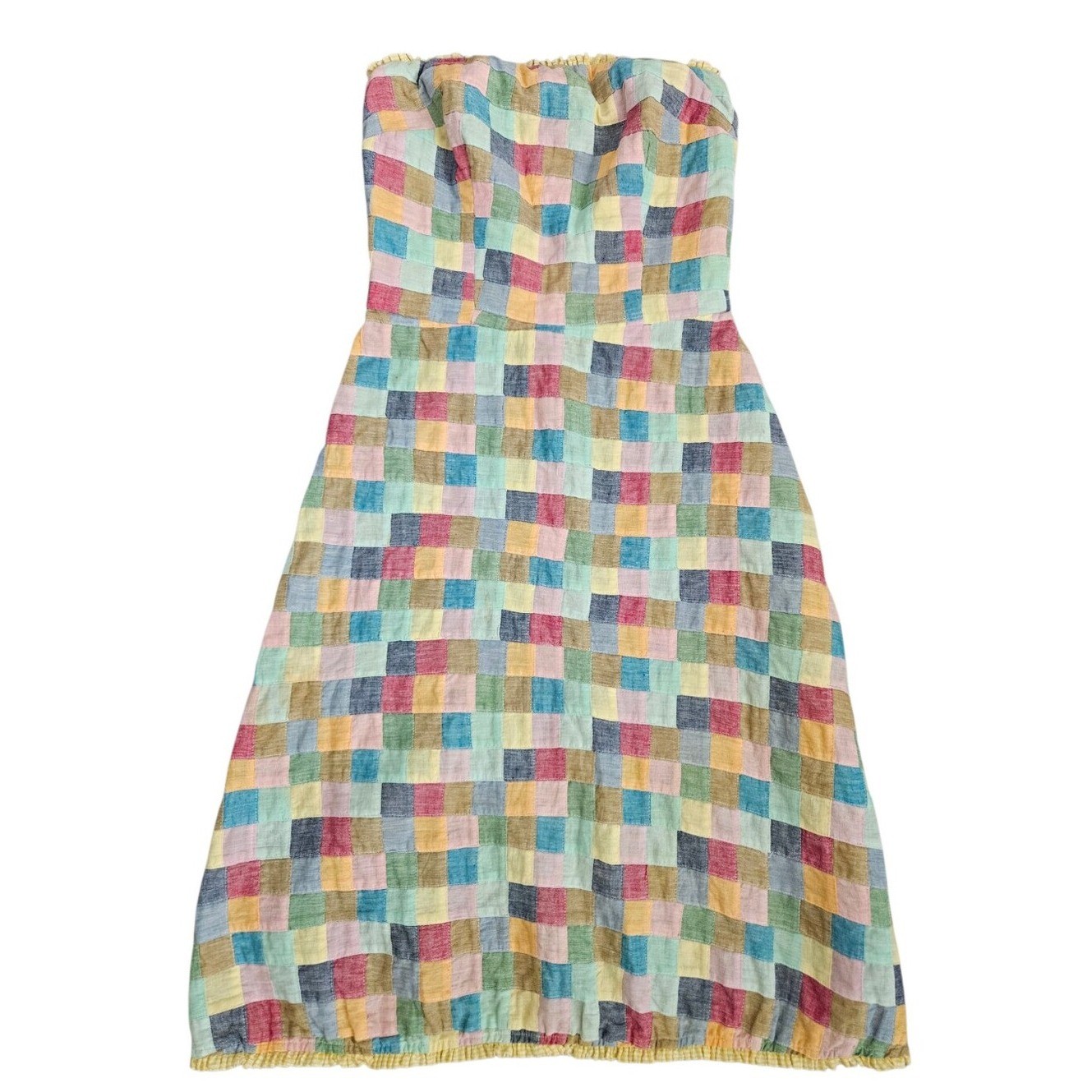 Corey Lynn Calter Vintage Patchwork Madres Strapless Dress Sz 2 Boho Cottagecore