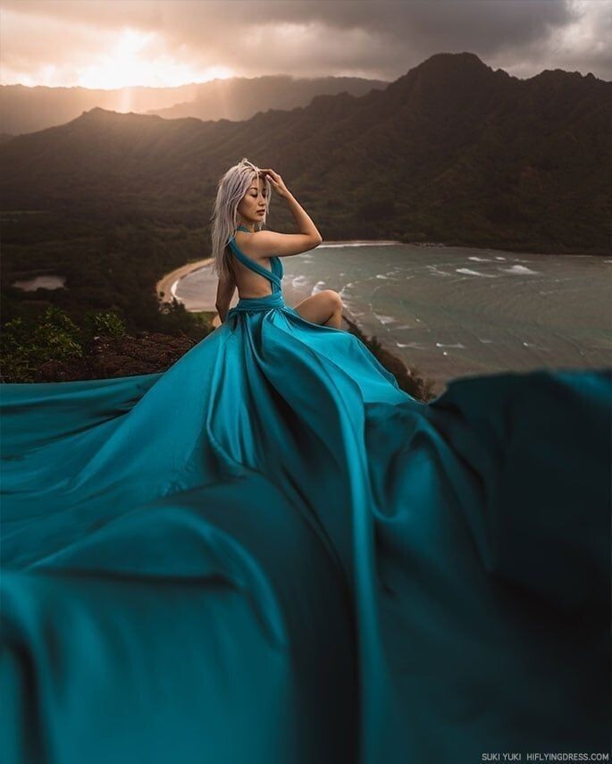 ANTIQUE YELLOW FLYING DRESS FOR PHOTOSHOOT SANTORINI BALL GOWN FOR WOMEN OR GIRL