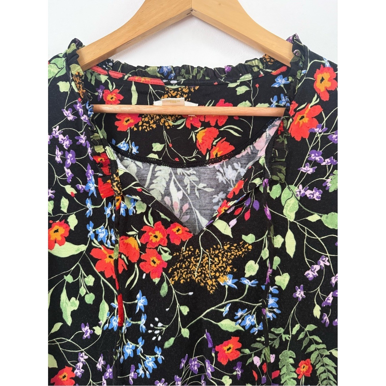 Maeve by Anthropologie Floral Peasant Blouse Size S Boho Feminine Cottagecore