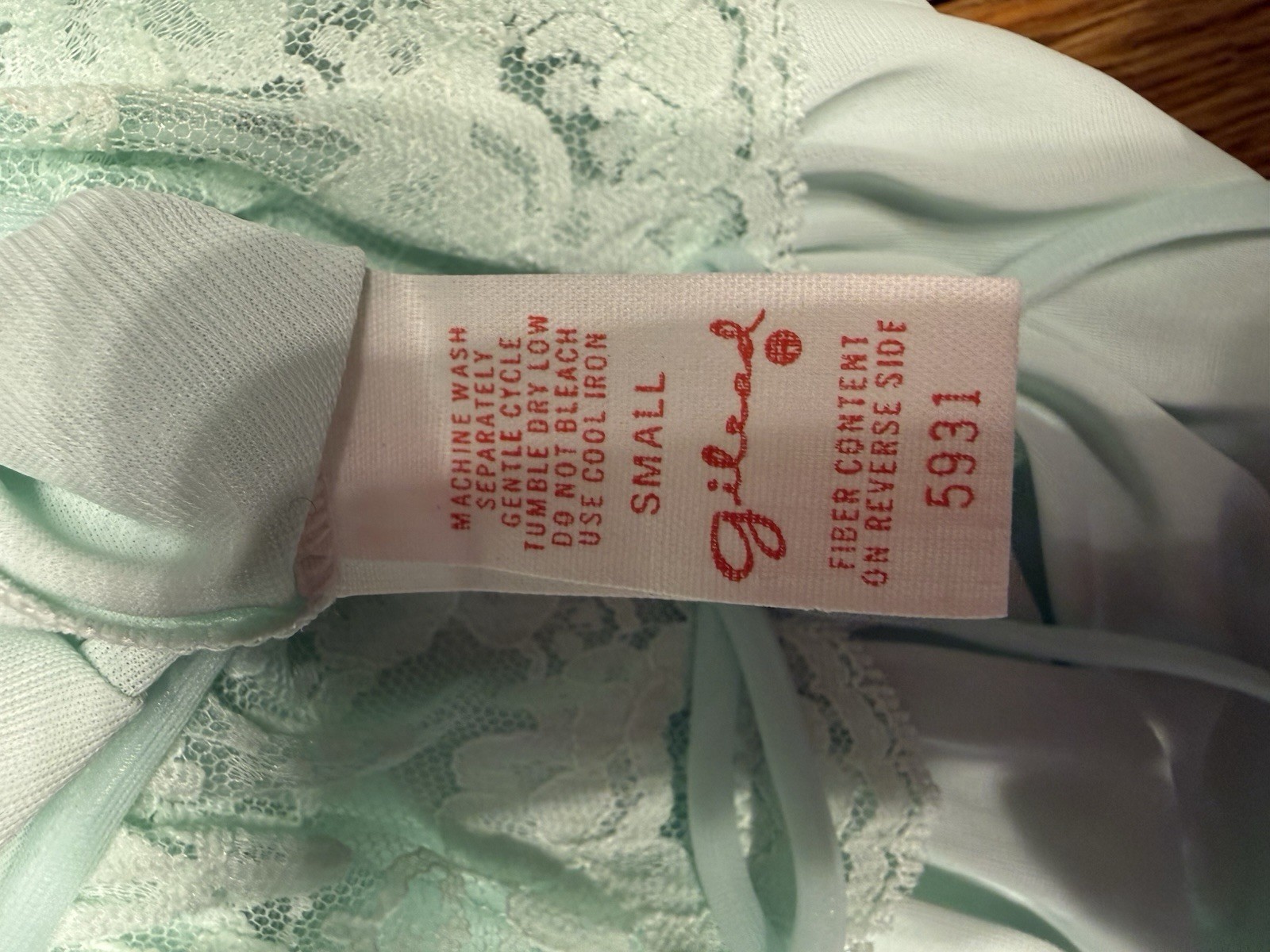 Vintage 70s Gilead Mint Green Lace Nightgown NOS Deadstock Original Tags.