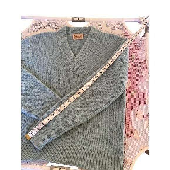 Vintage 1960s Tami 100% Shetland Wool Sweater Marina Blue