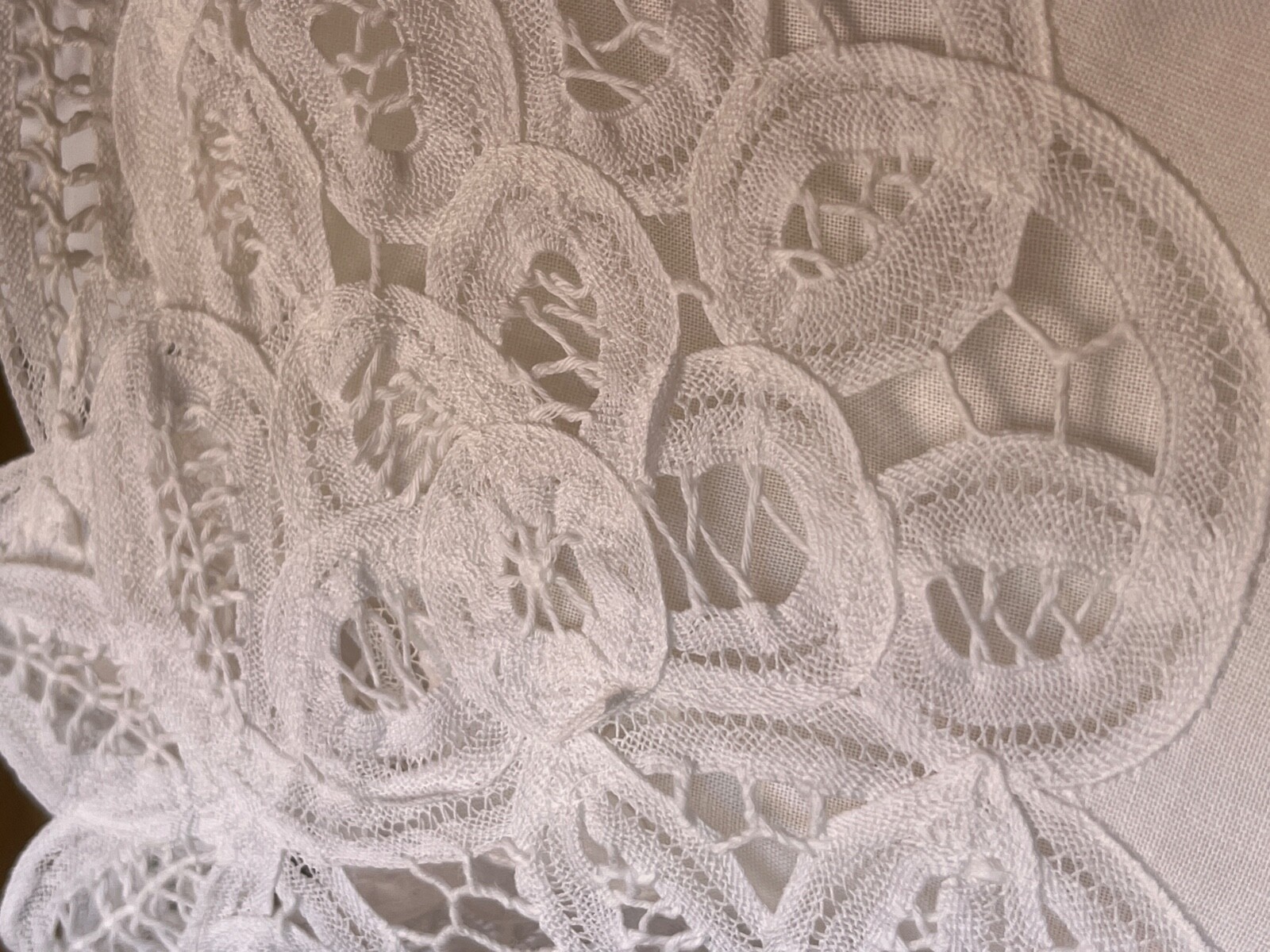 VTG 70s/80 G.Y.M. California 100% Cotton/Linen Imported Lace Ivory Maxi Dress