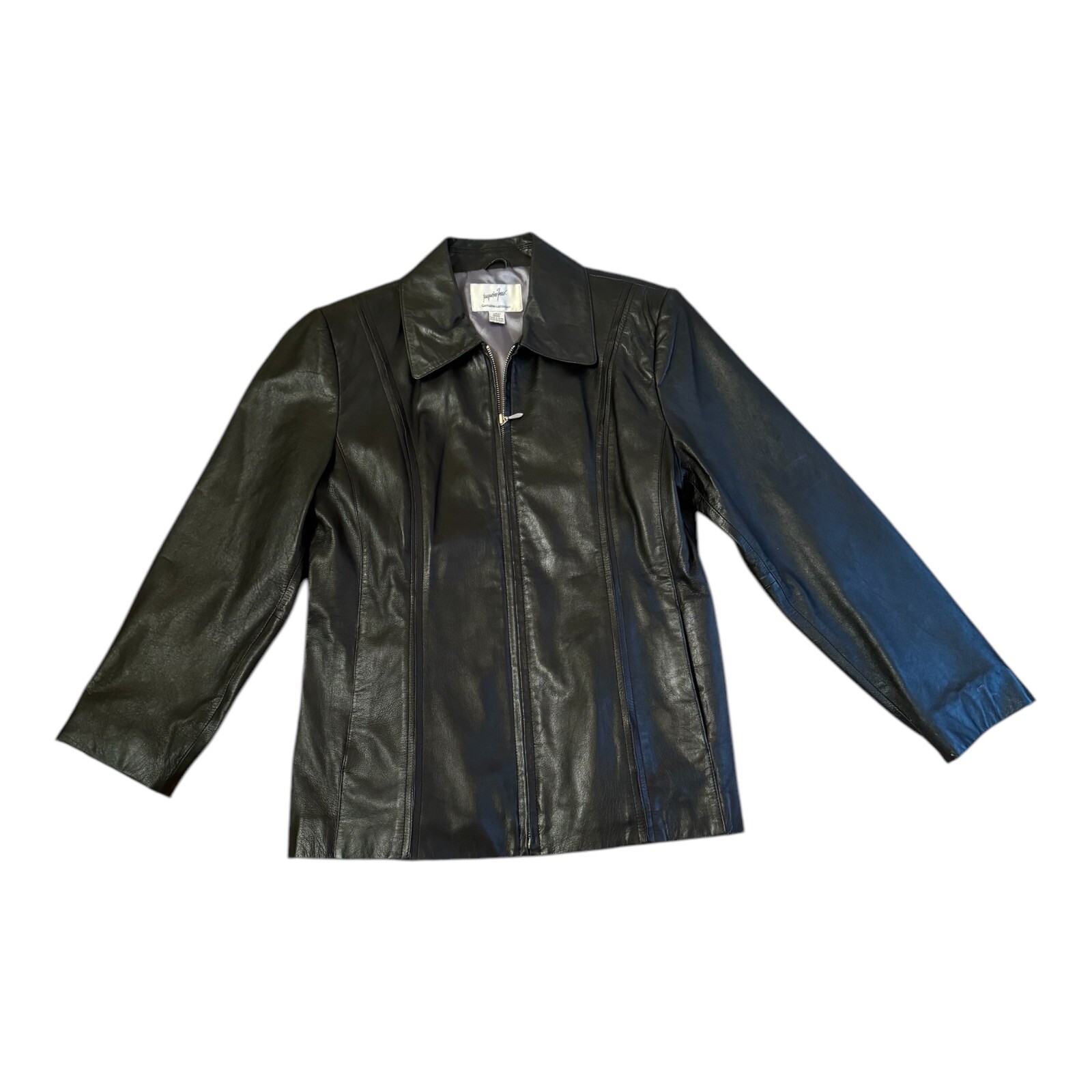 Jacquelin Ferrer Lined Genuine Lambskin Jacket Size Large