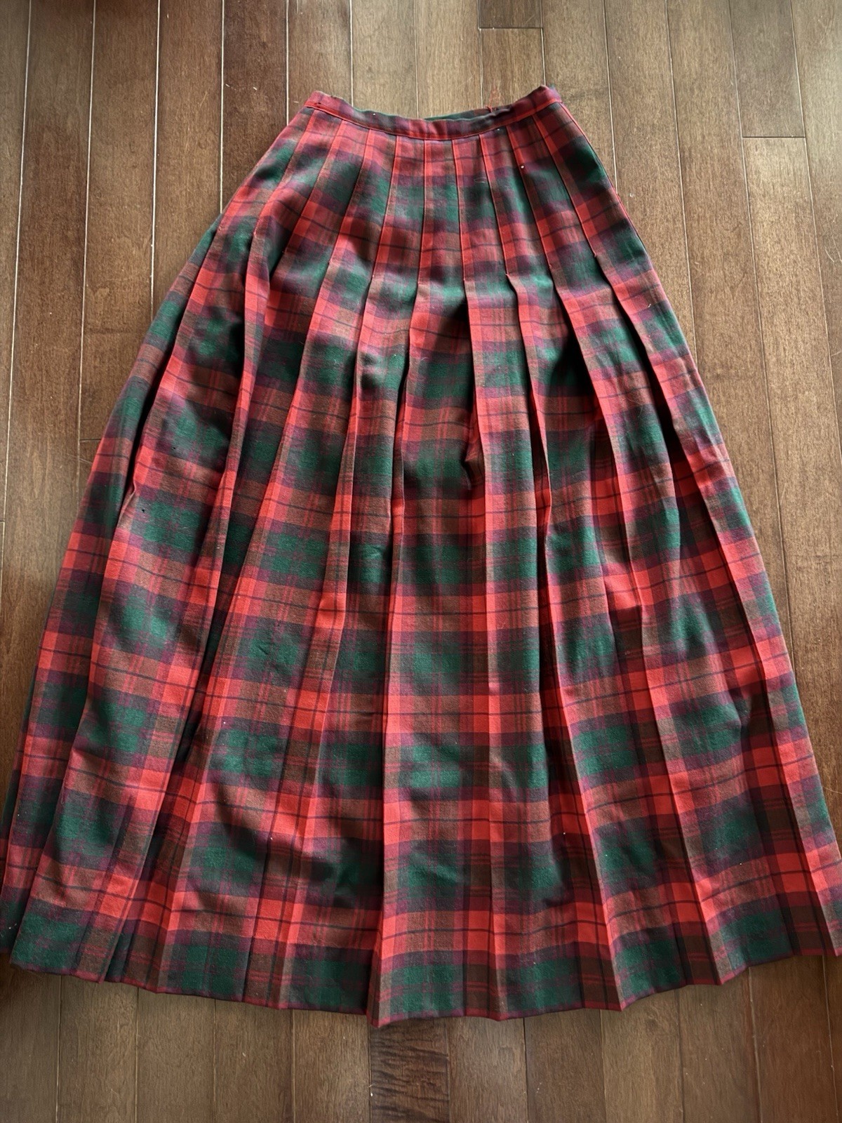 Vintage Florence Walsh Red Green Plaid Kilt Scottish Skirt No Size READ
