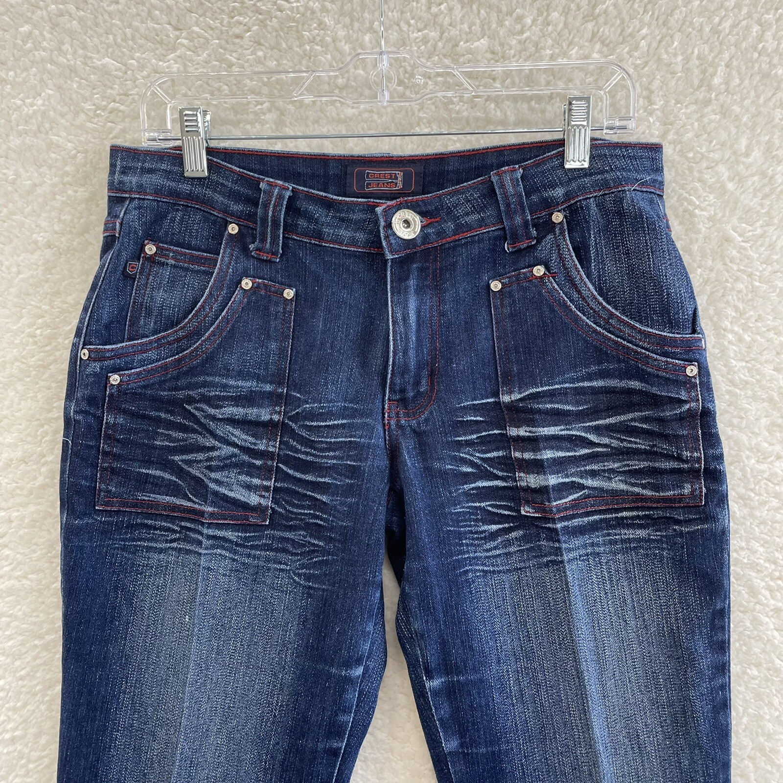 Y2K Vintage Low Rise Jeans 12 30 Bootcut Flare Dark Wash Cyber Fairy Grunge