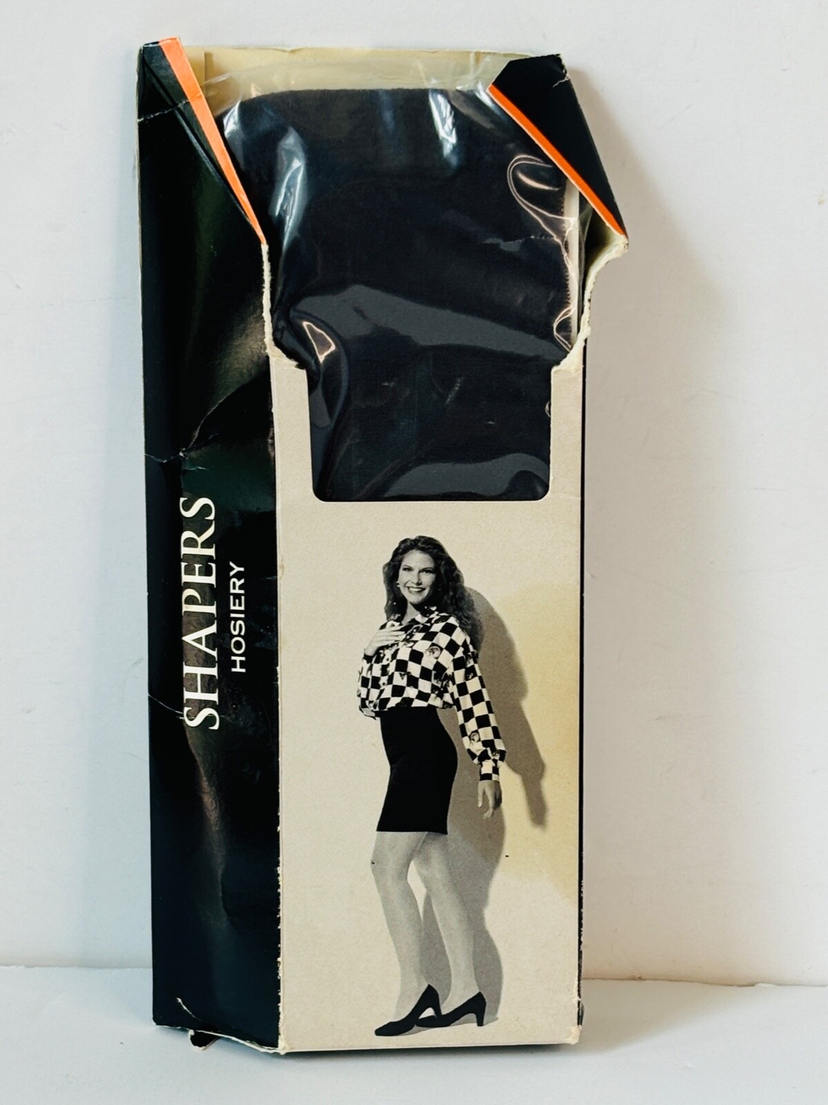 NOS VTG S90’S HAPERS HANES HER WAY CONTROL TOP SHEER OFF BLACK PANTYHOSE*TALL