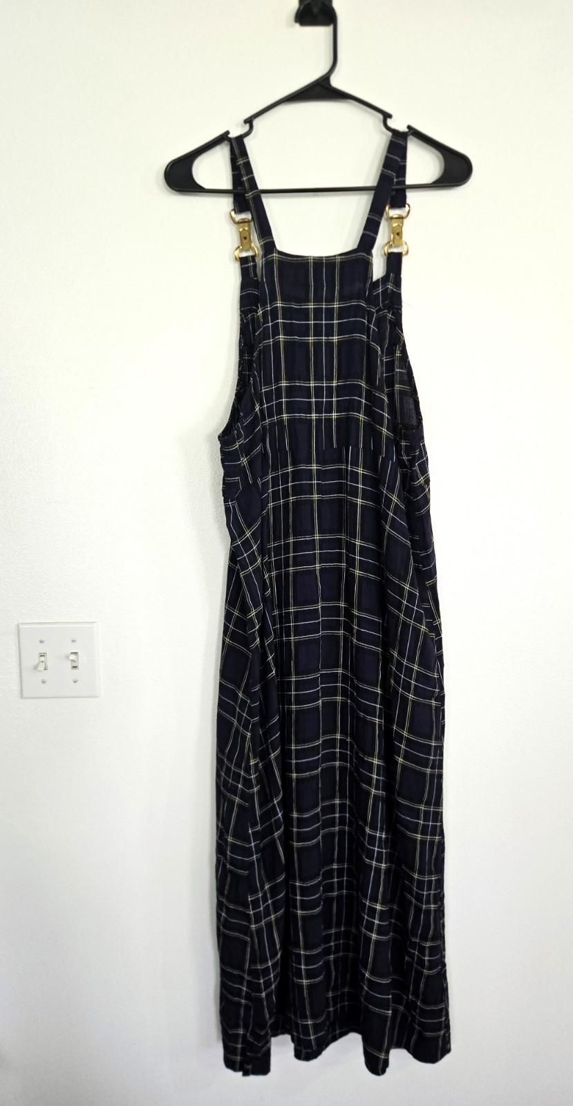Vintage 90s Just In Thyme Ltd Plaid Jumper Dress Size 10 Pinafore Maxi