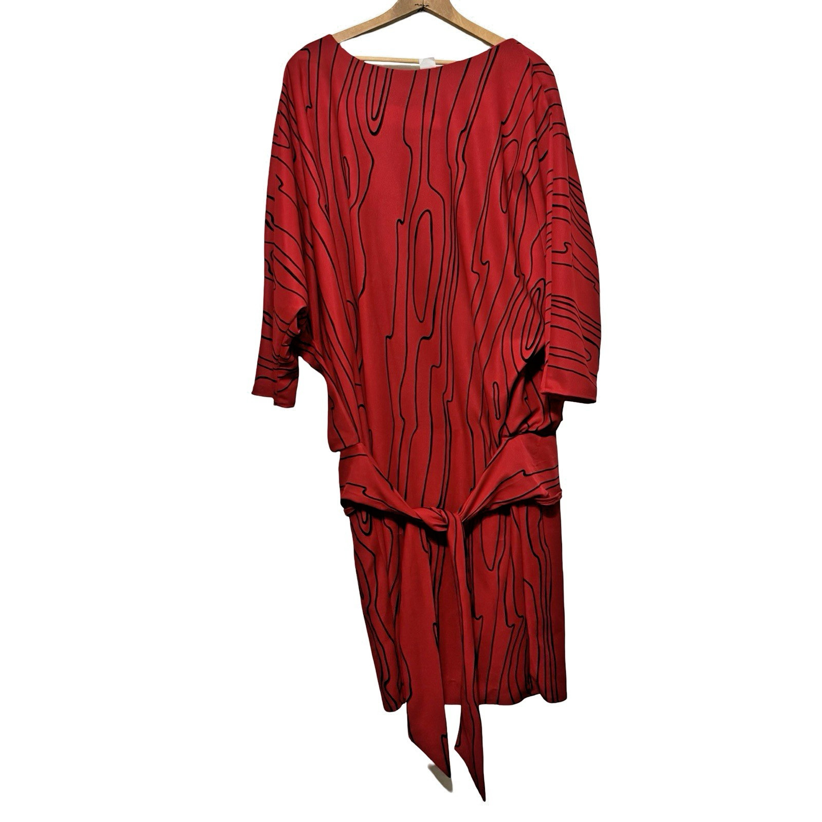 Vintage 80s Jane Baar Golden Girls Drop Waist Dress red size XL secretary