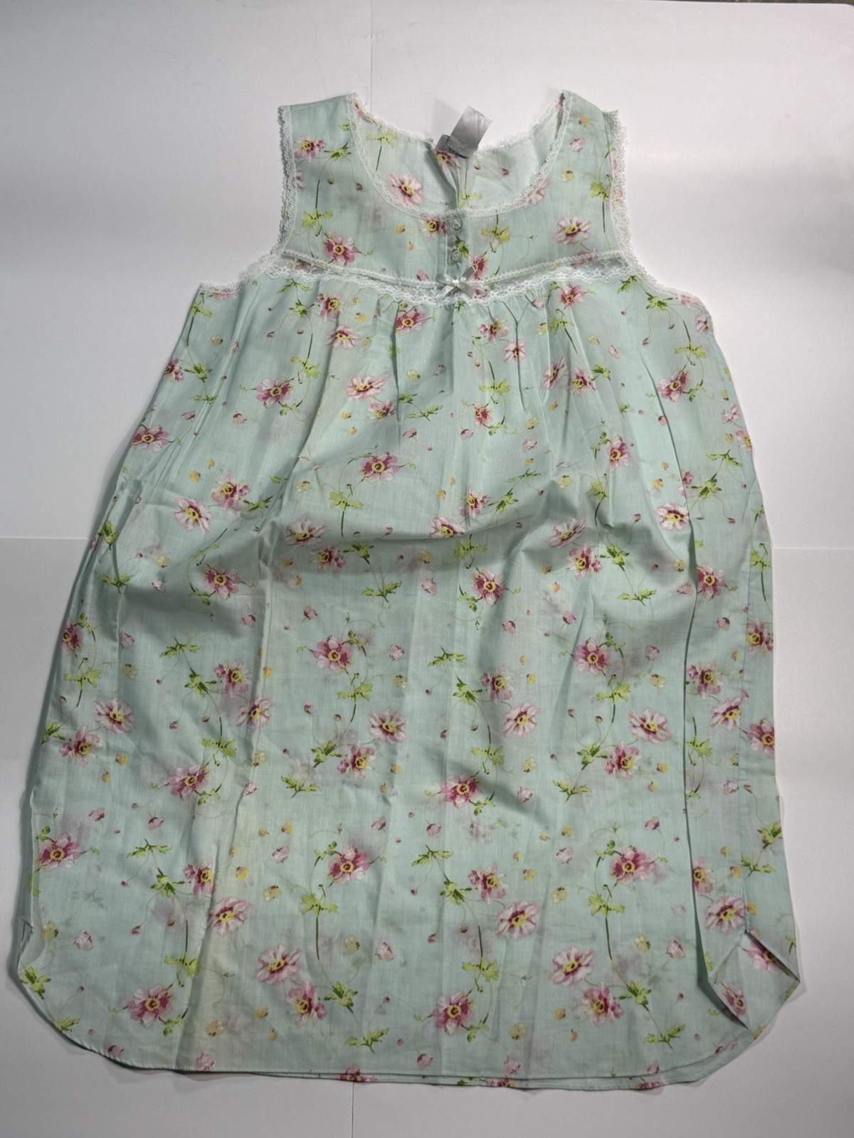CHARACTER Sz L Button Down Nightgown, Cottage Core Vintage 90S Y2K Grandma