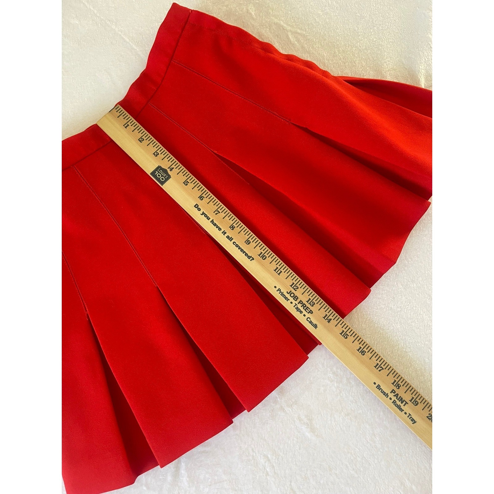 Timandra Vintage Red Pleated Mini Skirt High Waisted Preppy School Girl Style