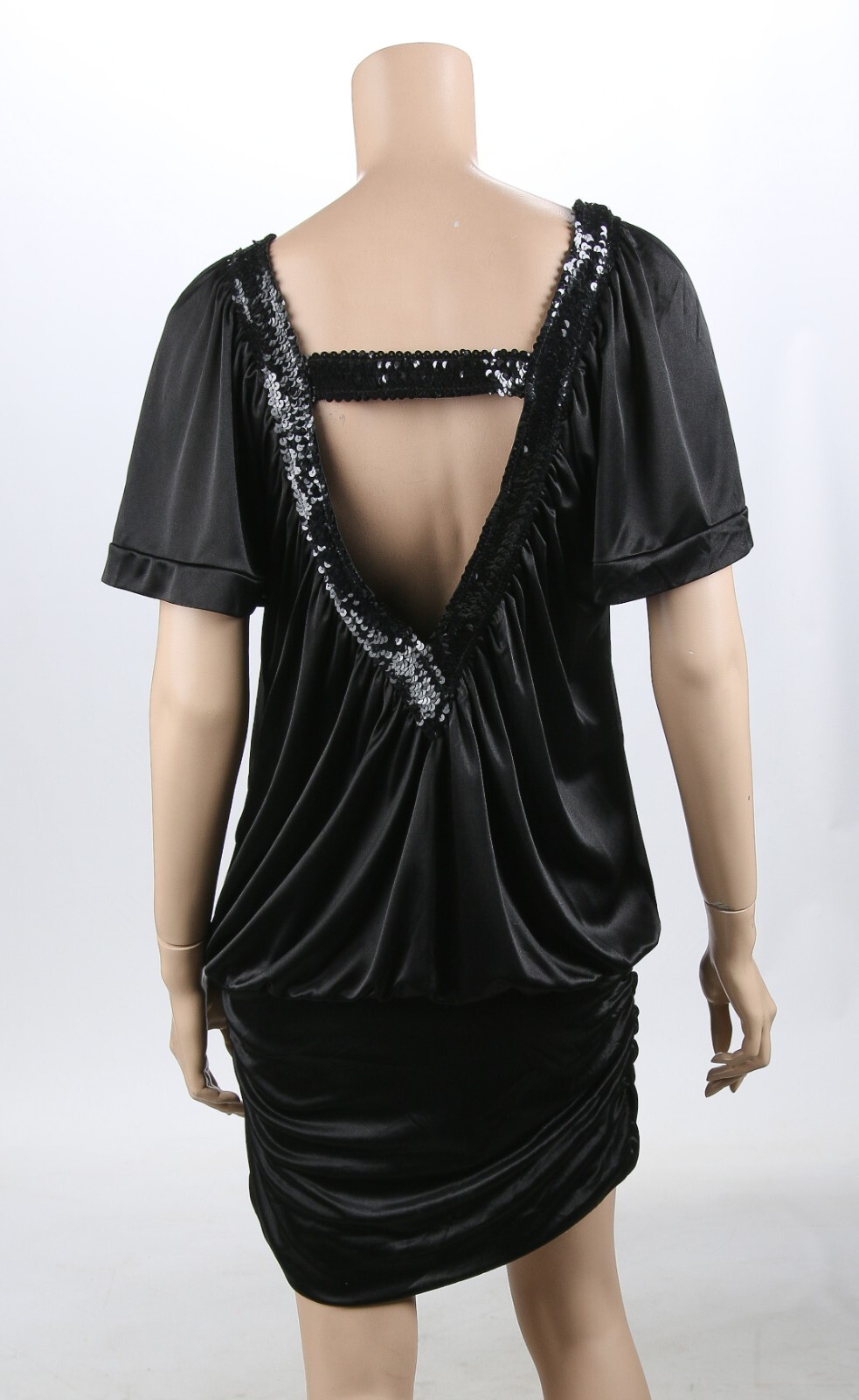 B. Darlin Vintage 00s Y2K Black Drop Waist Sequin Party Prom Dress sz 11/12