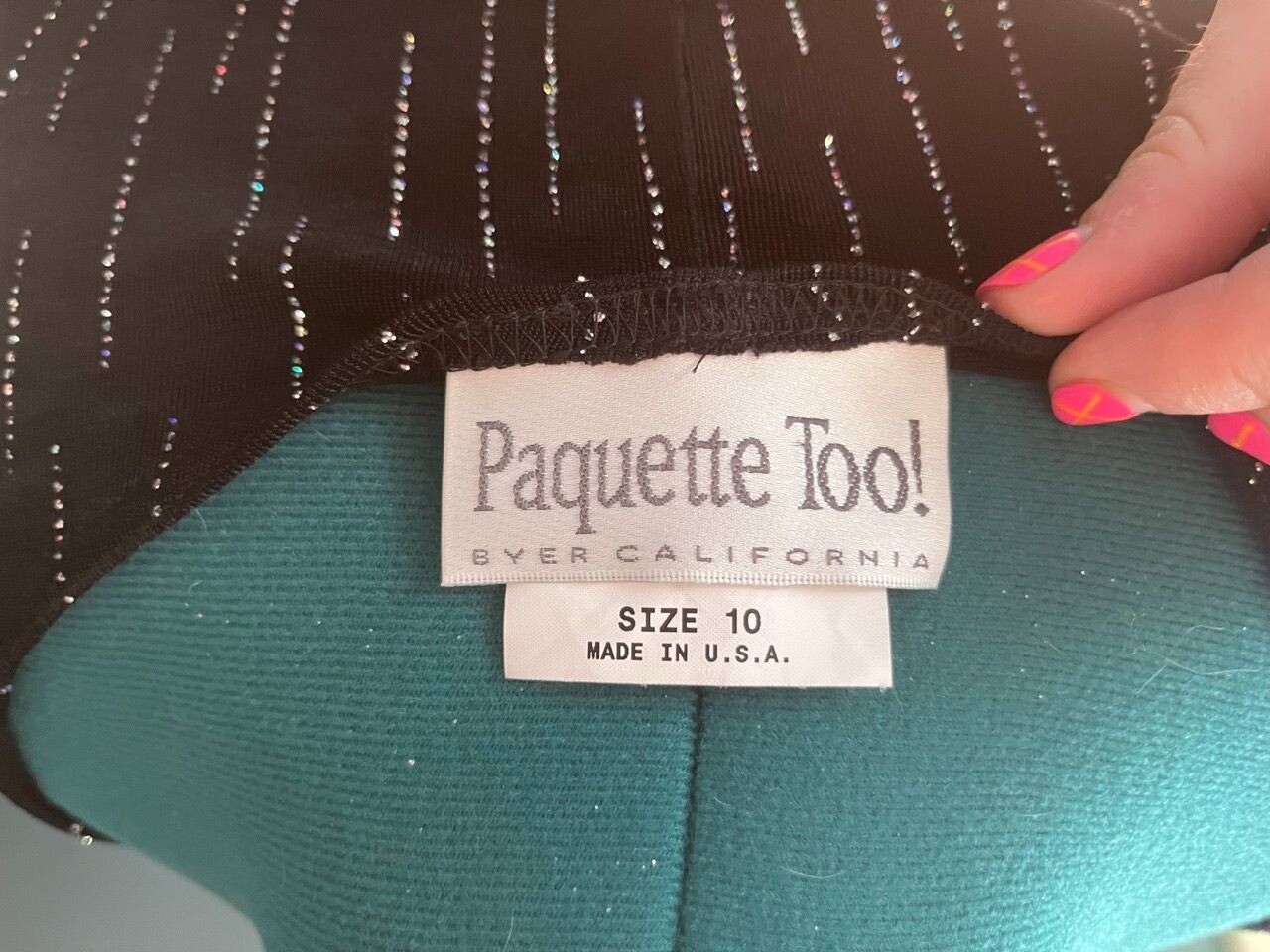 Vintage 90s Black Tee-Style Dress with Dazzling Glitter in Lines Throughout