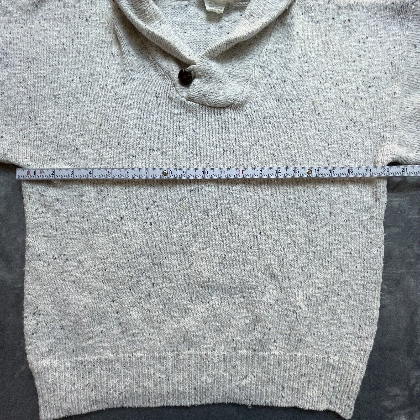Vintage Northern Reflections Sweater Medium Cream Speckled Button Collar Earthy