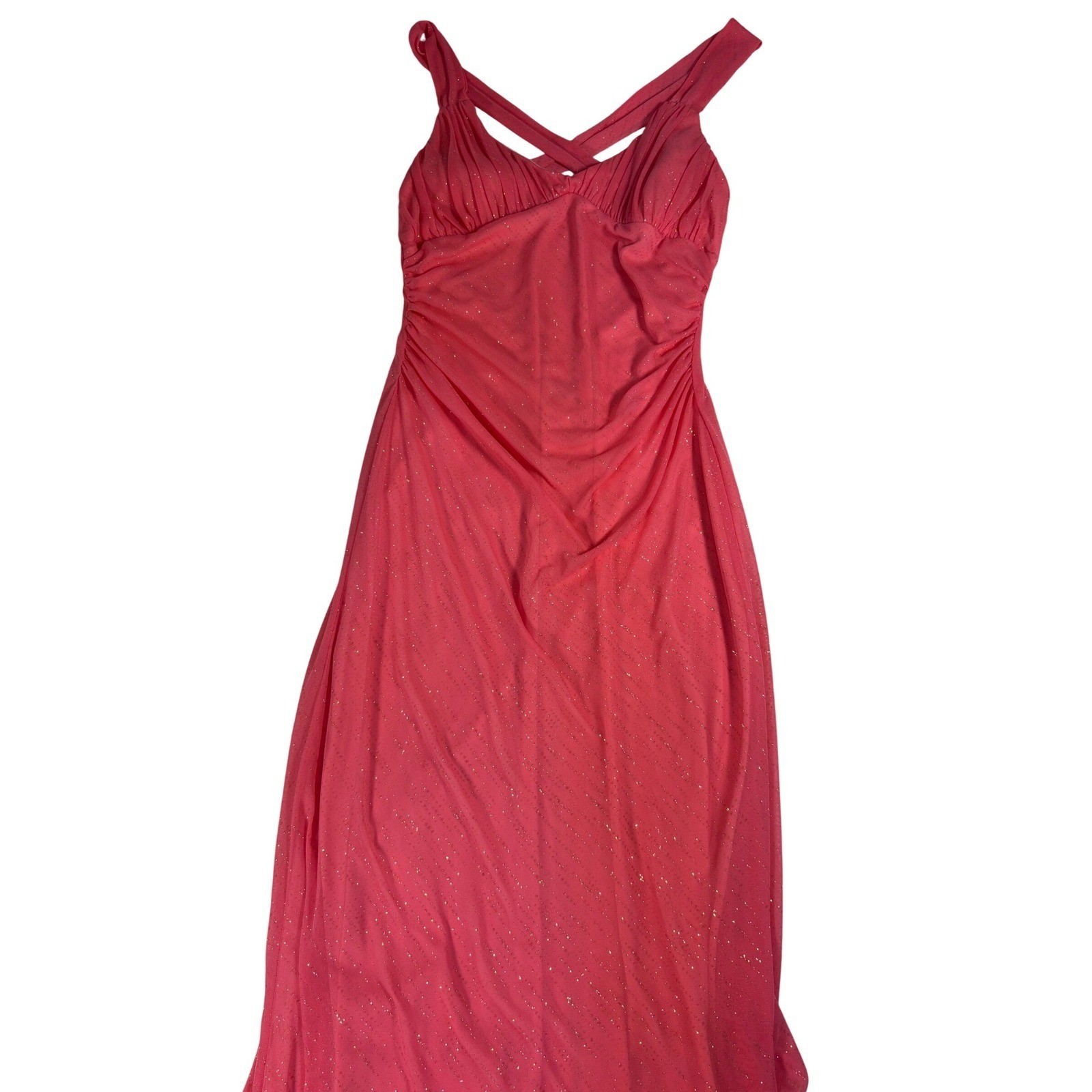 VTG city triangles hot pink glitter prom maxi formal dress y2k coquette dainty