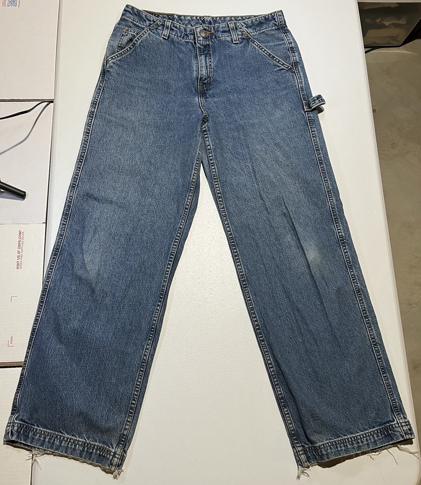 vtg 1998 Levis BLACK TAB Carpenter Jeans Wide Leg Denim Blue Women 10 M Baggy 90