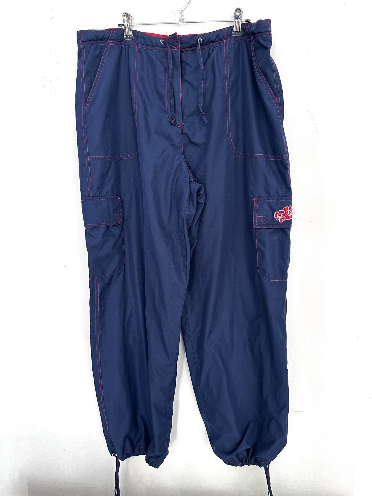 Vtg 90s Catalina Women’s L 12-14 Nylon Track Pants Wind Breaker Suit Blue Y2K