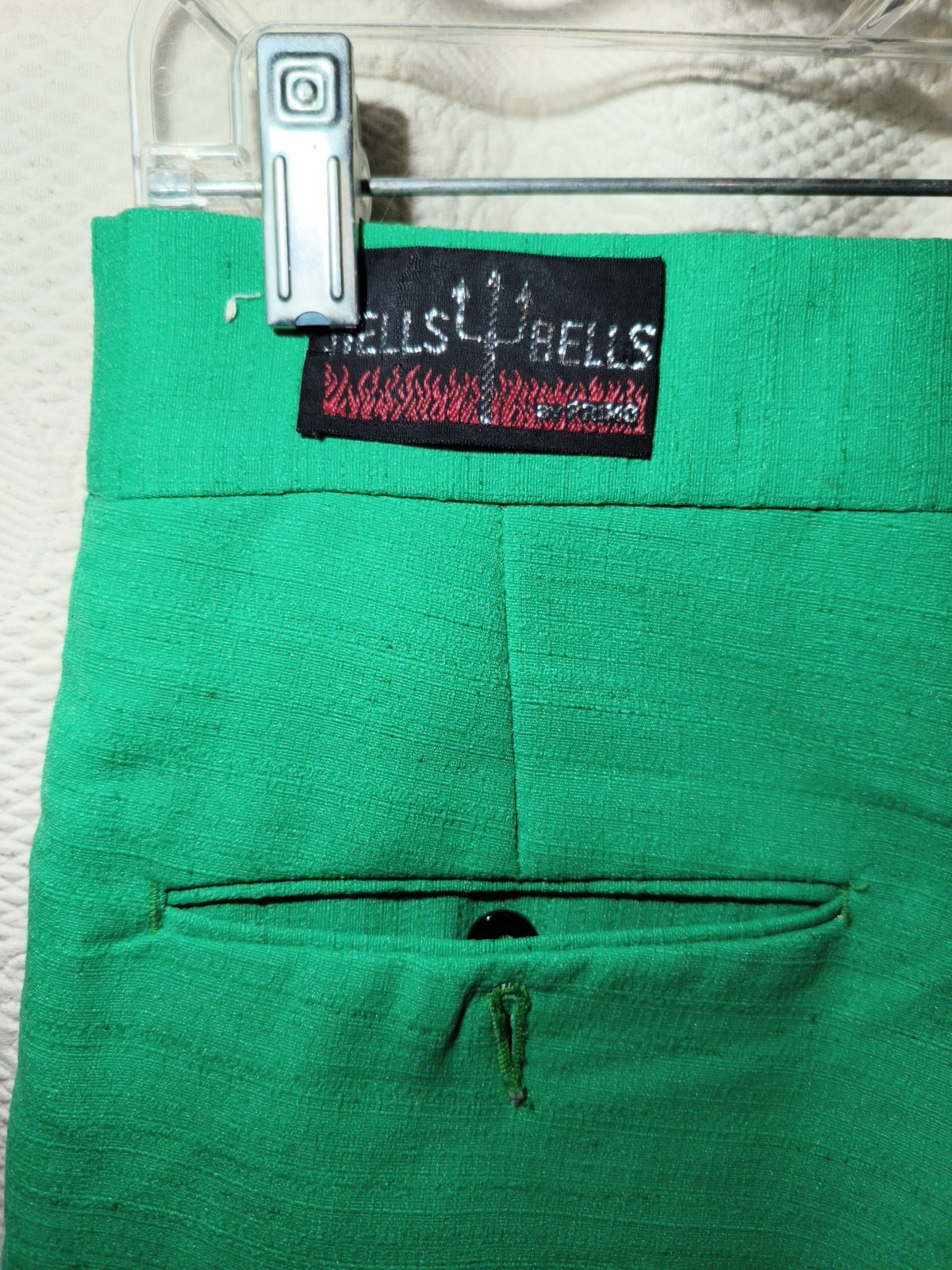 Vintage Hells Bells By Primo Bell Bottom Green Slacks Retro Hippie Flare Pants