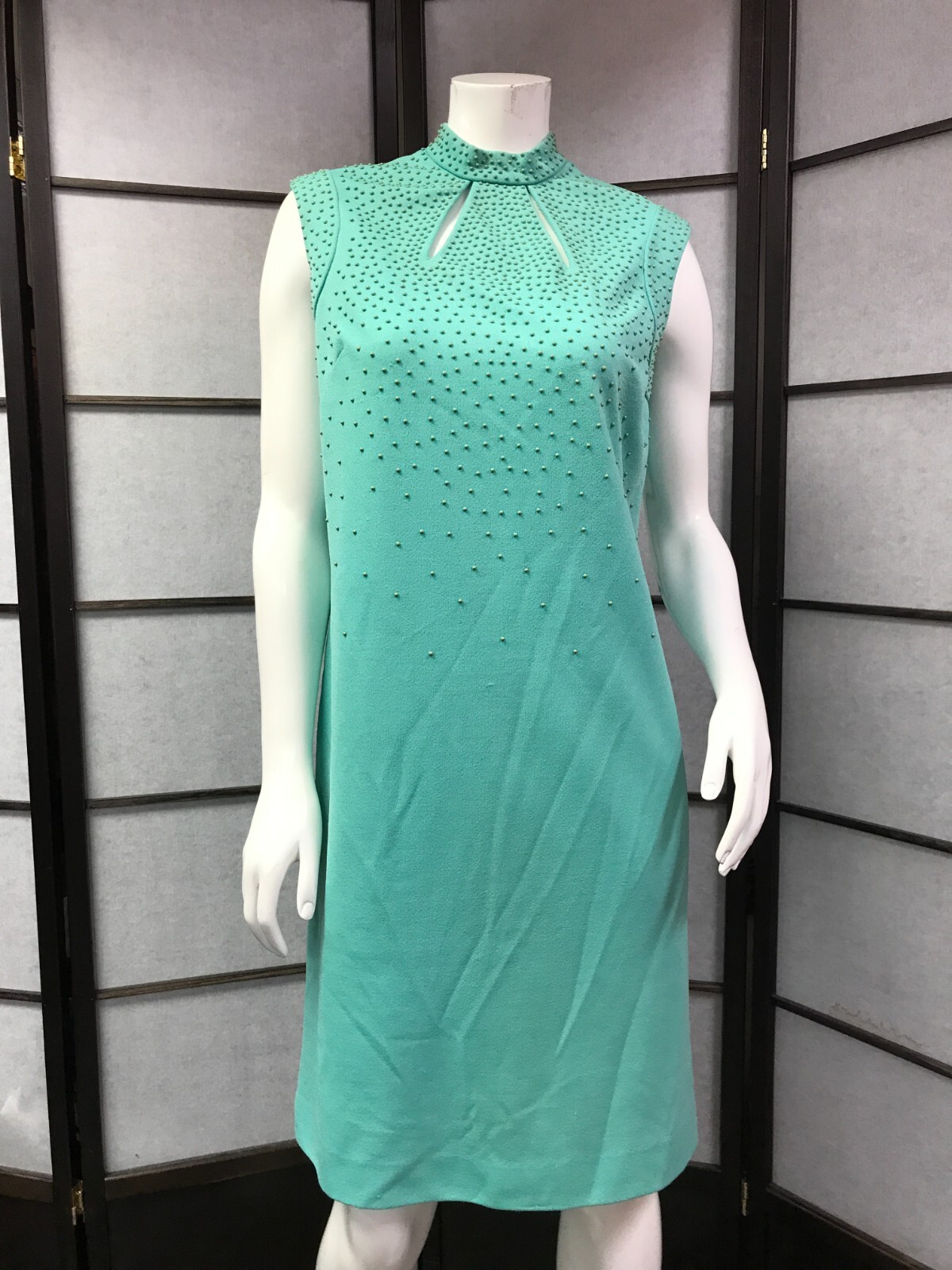 60s Vintage Green Dress, Rockabilly, Retro, Pin-Up, Swing, Cocktail, GoGo, Mod