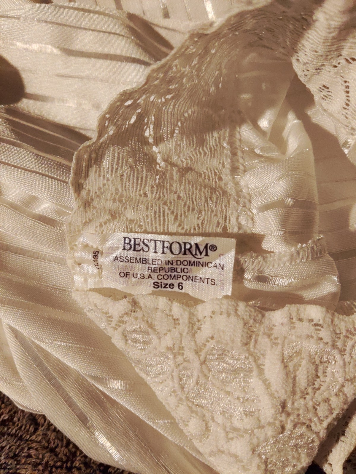 Vintage Bestform Brief „Bright Stripes” Panties Wide Lace Silky Soft Sz.6