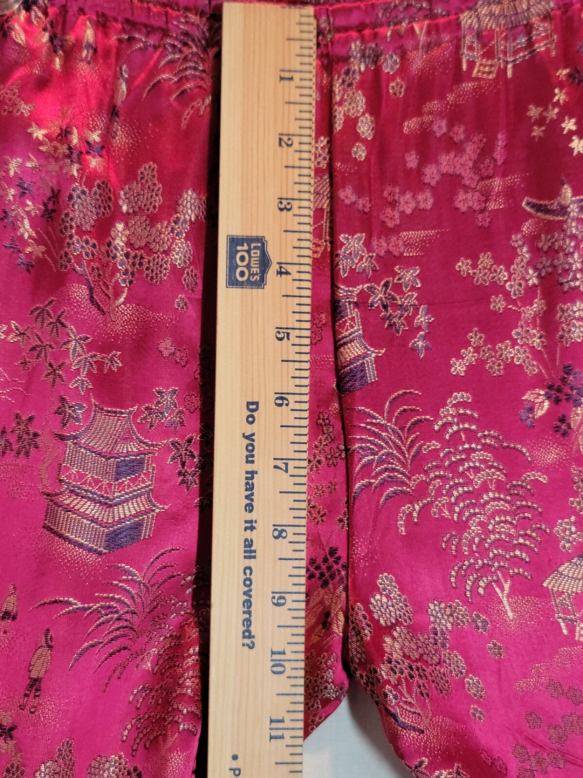 Vintage Health Chinese Robe and Pants Womens Size 10 Pink All Over Embroidery