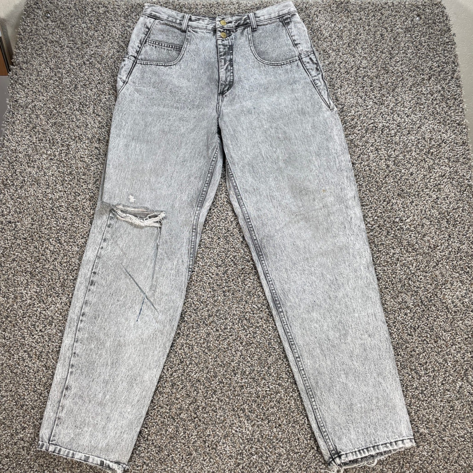 Vintage Georges Marciano for Guess Womens 32×33 Acid Wash Grey Tapered Jeans USA
