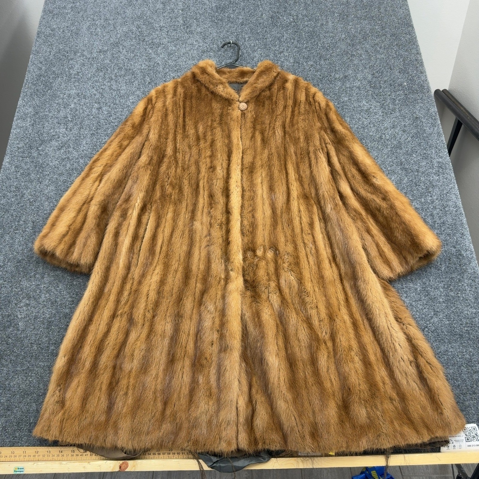 Vintage William H Harris Fur Coat Womens L Brown Real Fur Long Luxury Glam Luxe