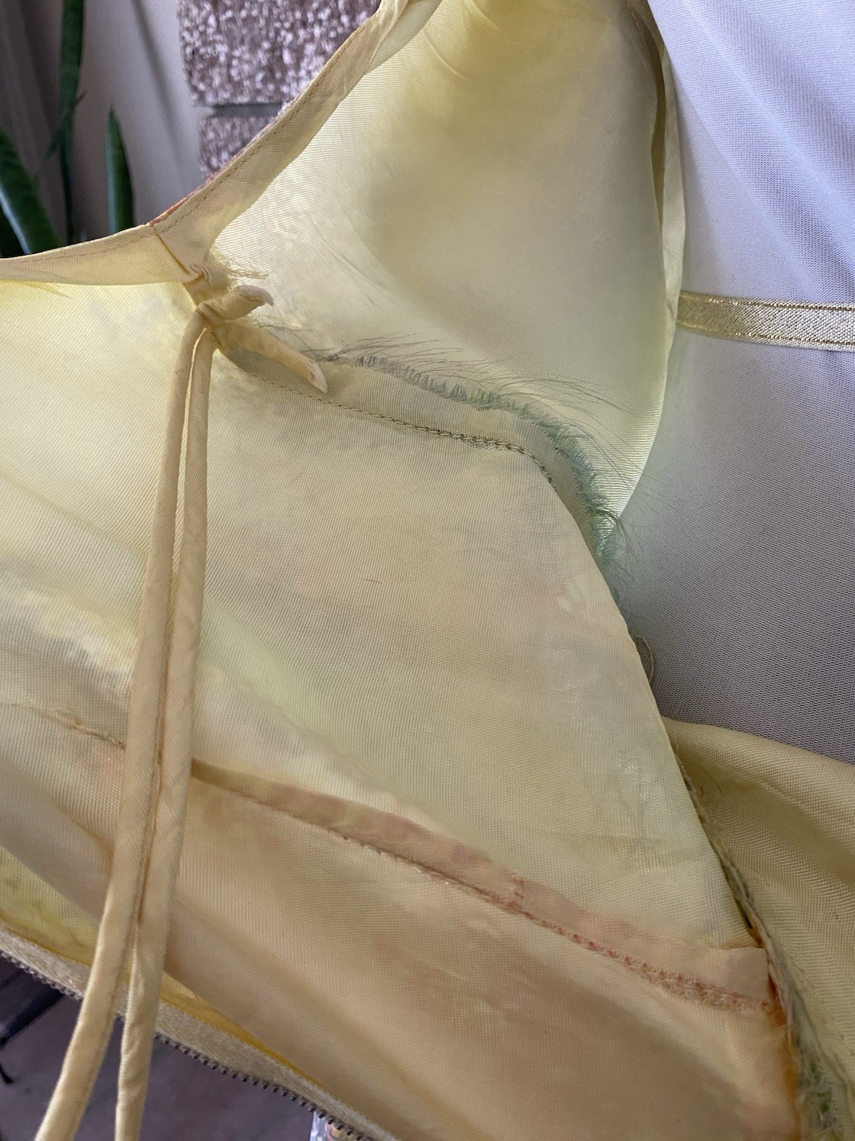 Vintage 1950s Colorful Party Dress Petticoat Fall Spring Watercolor Yellow small