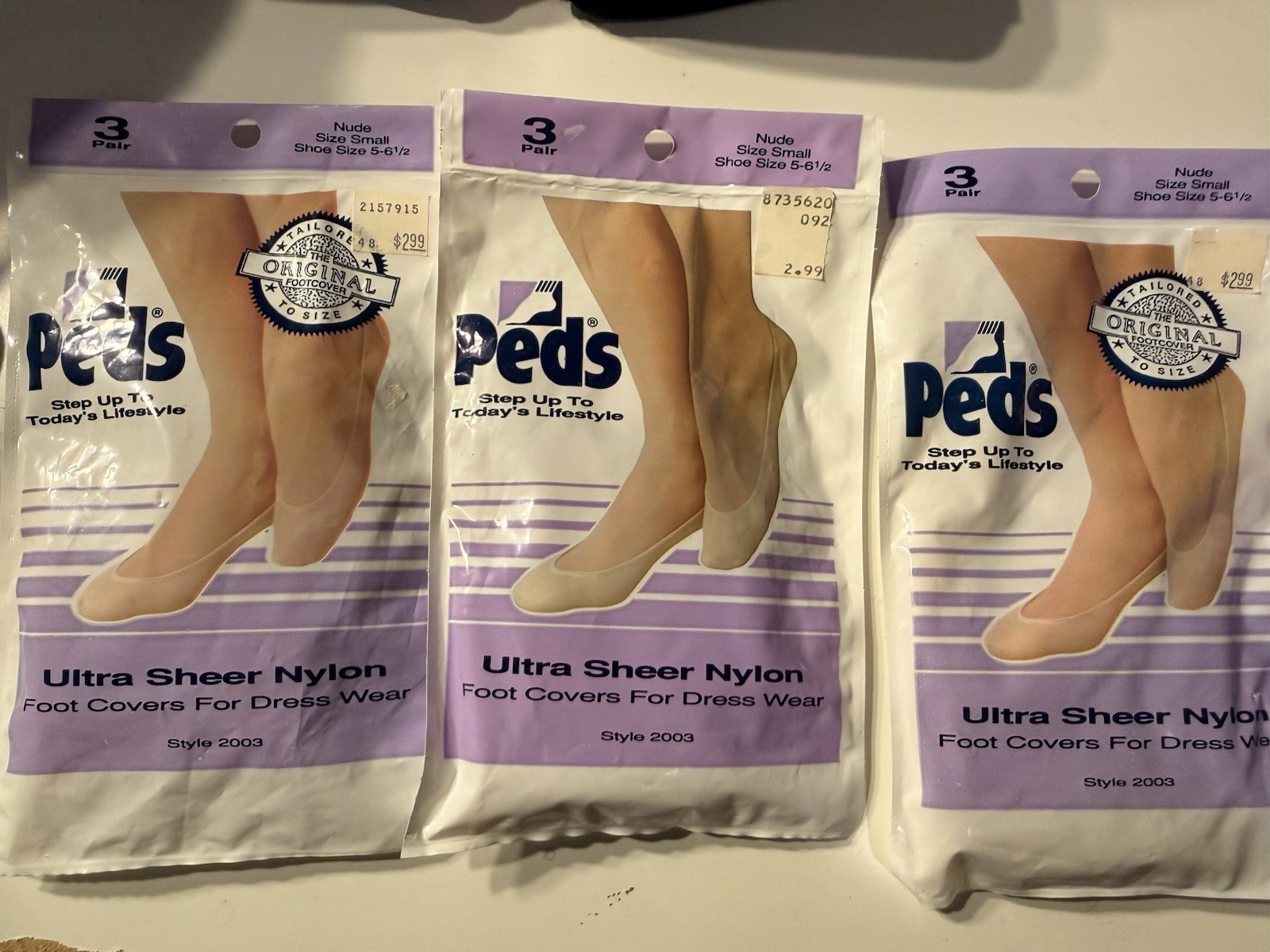 New Vintage Peds Foot Covers Size 5-6 1/2 Womens Set Of 3 NWT
