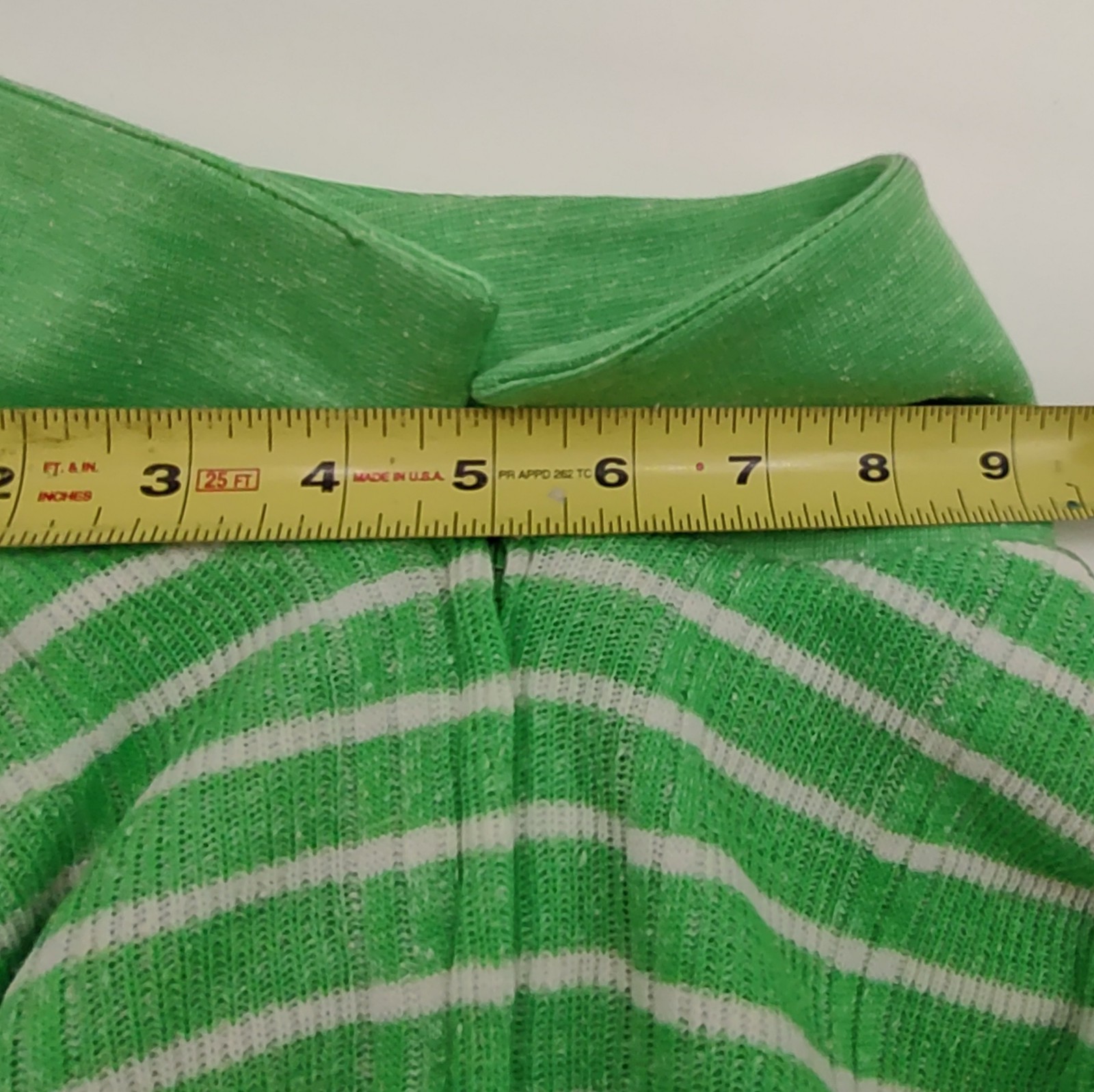 Melissa Lane Green and White Stripes Dress