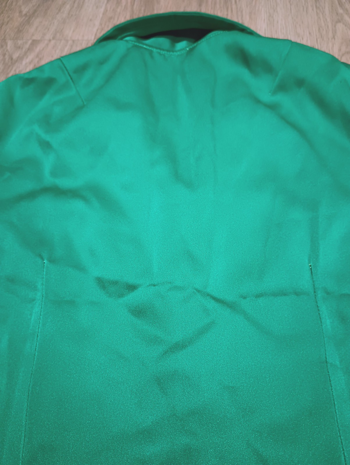Vtg 60s LIZ Kelly Green Fitted Blouse Button Down Top MOD Career Business S