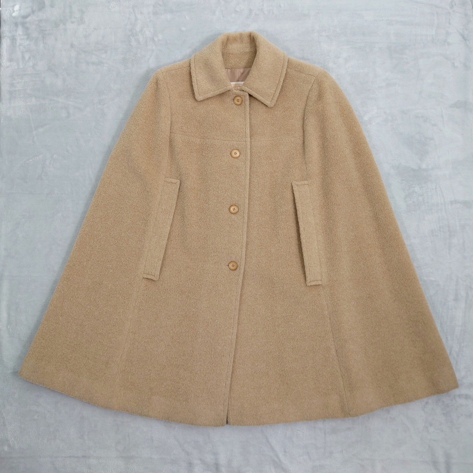 Vintage Pendleton Peacoat Cape 100% Virgin Wool Camel Cream 1960s Made In USA